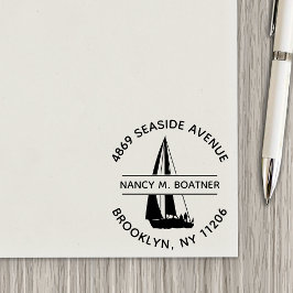 帆船セーリング差出人住所自己インキングスタンプ セルフインキングスタンプ