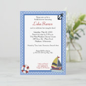 帆船セーリング航海の5x7ブライダルシャワー招待状 招待状 (スタンド正面)