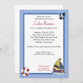 帆船セーリング航海の5x7ブライダルシャワー招待状 招待状 (正面/裏面)