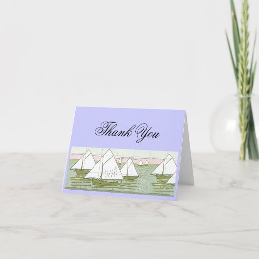 帆船タイルアートサンキューカード サンキューカード (正面)