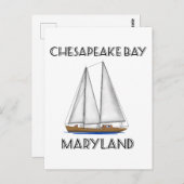 帆船チェサピーク湾メリーランド ポストカード (正面/裏面)