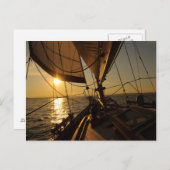 帆船デッキ,沈み込む ポストカード (正面/裏面)