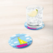 帆船バースデーパーティー ラウンドペーパーコースター (インサイチュ)