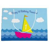 帆船バースデーパーティー ラージペーパーバッグ (正面)