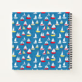 帆船パターンブルー ノートブック (裏面)