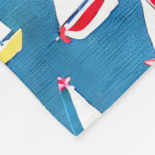 帆船パターン フリースブランケット (角)