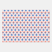 帆船パターン ラッピングペーパーシート (正面)