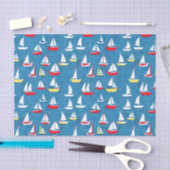 帆船パターン 薄葉紙 (クラフト)