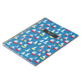 帆船パター名門私立校風のン青 ノートブック (左側)