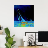 帆船パポオース1887着色済み ポスター (ホームオフィス)