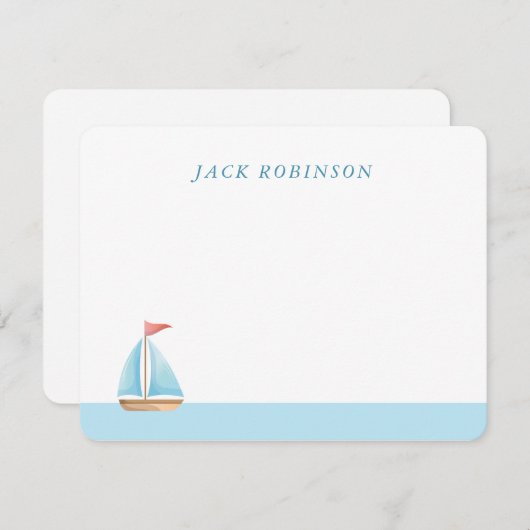 帆船パーソナライズされたノートカ航海のード ノートカード (正面/裏面)