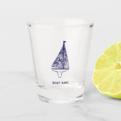 帆船パーソナライズされた名 ショットグラス (正面)