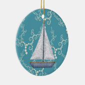 帆船パーソナライズされた航海のと旋回水 セラミックオーナメント (右)