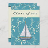 帆船パーソナライズされた航海の卒業招待状 招待状 (正面/裏面)