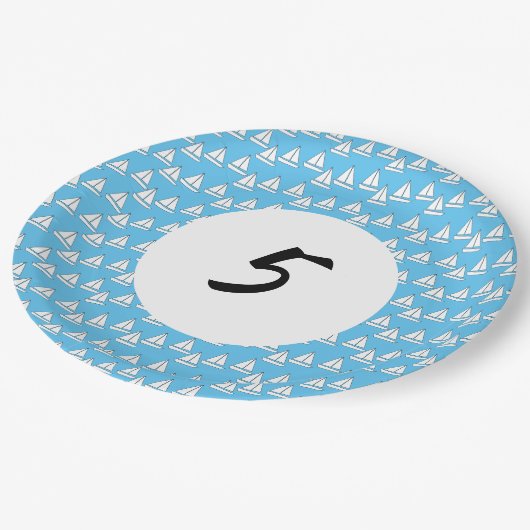 帆船パーティー第五誕生日 ペーパープレート (アングル)