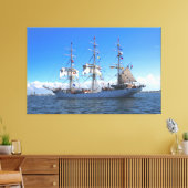 帆船フラッグス飛んでいるキャンバスアート キャンバスプリント (インサイチュ (リビング))