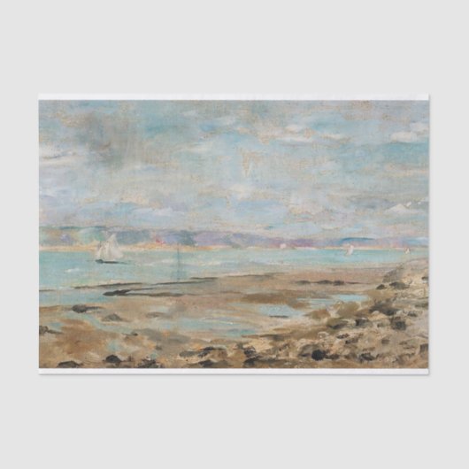 帆船フランスの付き海岸景観 薄葉紙 (正面)