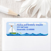 帆船ベビーシャワー差出人住所ラベル ラベル (インサイチュ)