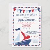 帆船ベビーシャワー招待状ボーイズセールボート 招待状 (正面)