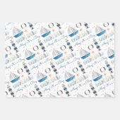 帆船ベビー航海のシャワー ラッピングペーパーシート (正面)