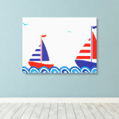 帆船ペア キャンバスプリント (インサイチュ (ウッドフロア))