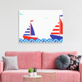 帆船ペア キャンバスプリント (インサイチュ (リビング))