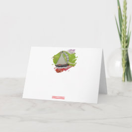 帆船ペイントストローク ノートカード