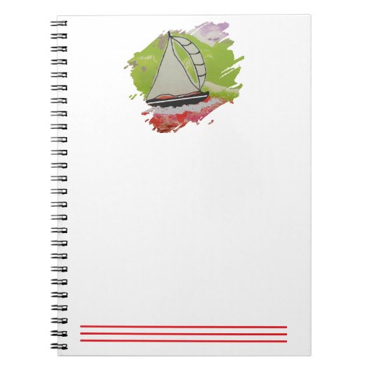 帆船ペイントストローク ノートブック (正面)