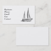 帆船ホワイトビジネスカードテンプレート 名刺 (正面/裏面)