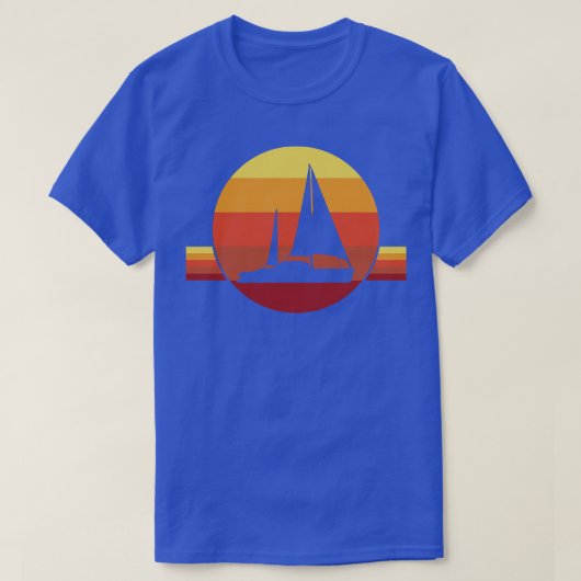 帆船ボートセーリングヴィンテージ Tシャツ (デザイン正面)