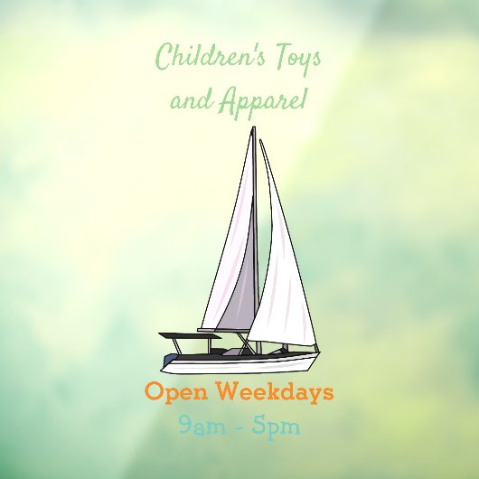 帆船マンガイラストレーション ウィンドウサイン (シート3)