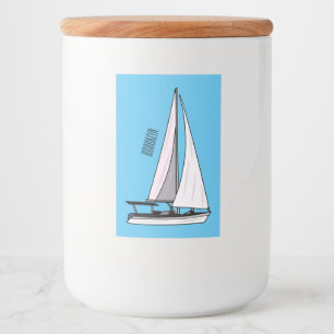 帆船マンガイラストレーション フードラベル