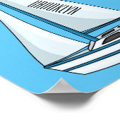 帆船マンガイラストレーション ポスター (角)