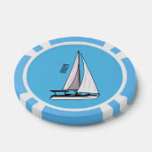 帆船マンガイラストレーション ポーカーチップ (シングル)