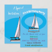 帆船マンガイラストレーション 招待状 (正面/裏面)
