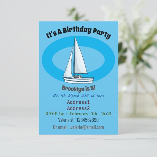 帆船マンガイラストレーション 招待状 (スタンド正面)