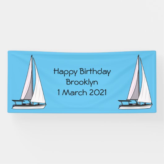 帆船マンガイラストレーション 横断幕 (横)