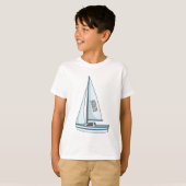 帆船マンガイラストレーション Tシャツ (正面フル)