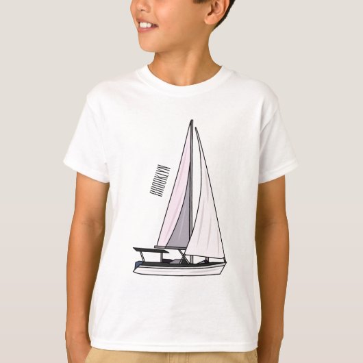 帆船マンガイラストレーション Tシャツ (正面)