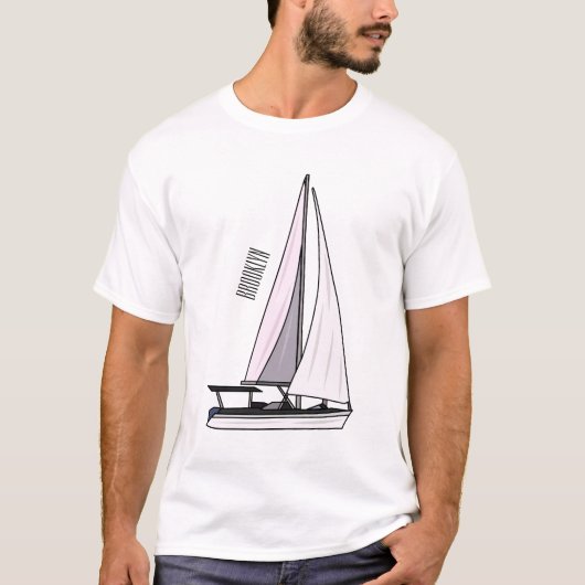 帆船マンガイラストレーション Tシャツ (正面)