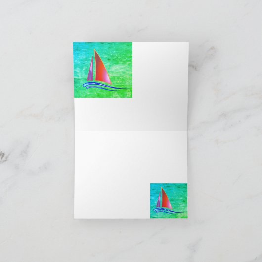 帆船モダン船 カード (内部)