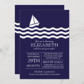 帆船モダン赤航海のちゃんシャワー招待状 招待状 (正面/裏面)