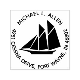 帆船ラウンド差出人住所 セルフインキングスタンプ