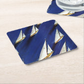 帆船レガッタバイスキーウェルド スクエアペーパーコースター (アングル)