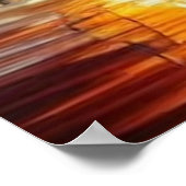 帆船レース抽象芸術モダンブルー金ゴールド赤 ポスター (角)