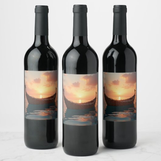 帆船ワインボトルラベル ワインラベル (ボトル)