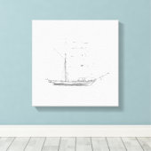 帆船ヴィンテージ帆船 キャンバスプリント (インサイチュ (ウッドフロア))