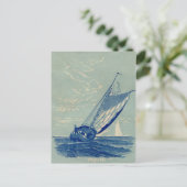 帆船ヴィンテージ旅行はがき ポストカード (スタンド正面)