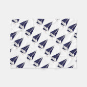 帆船ヴィンテージ航海のボートイラストレーション フリースブランケット (正面(横))