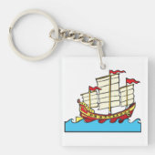 帆船中国のキーチェーン キーホルダー (正面)